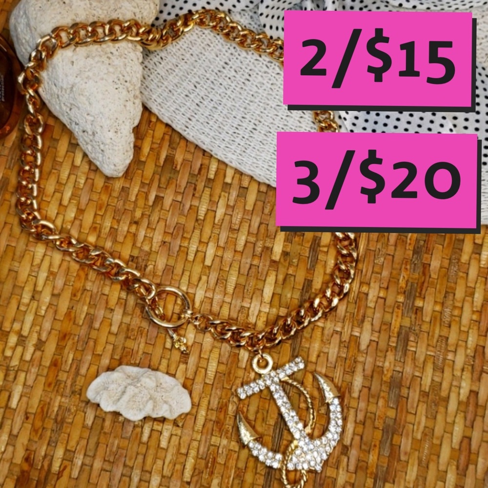 2/$15 NWT fashion anchor necklace nautical